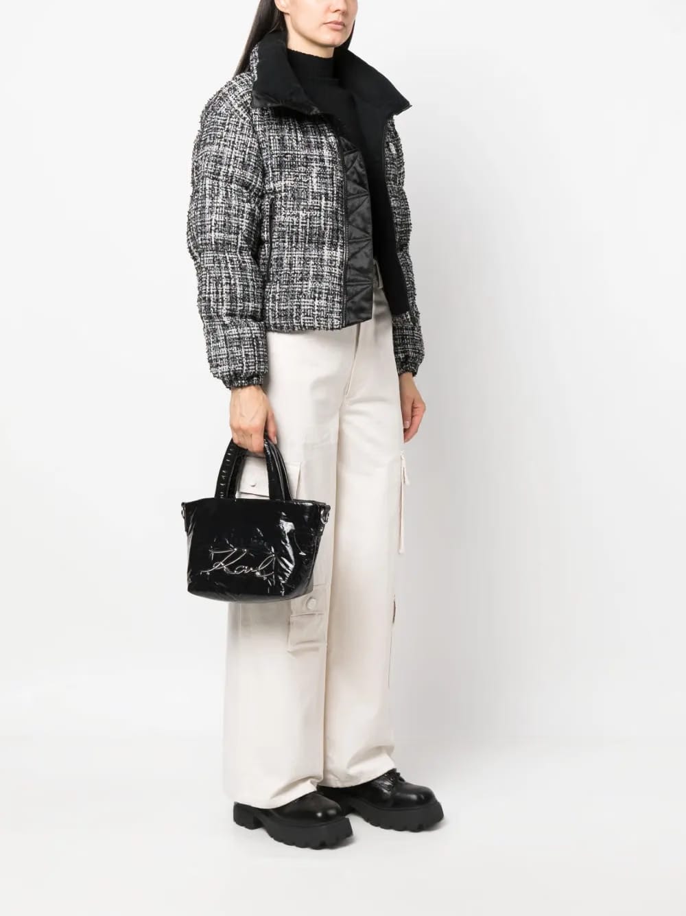 K/Signature logo-plaque tote bag