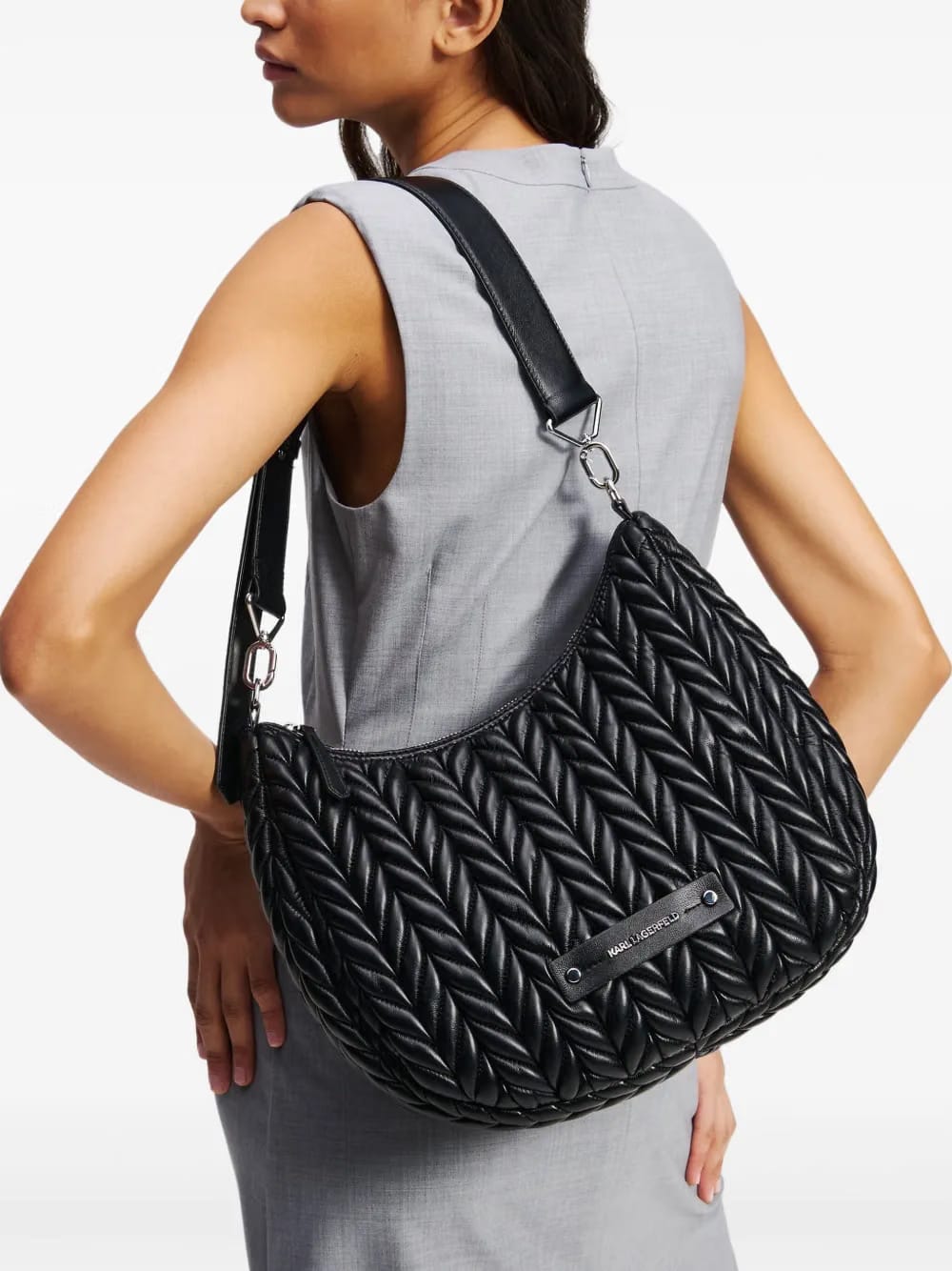 K/weave quilted shoulder bag