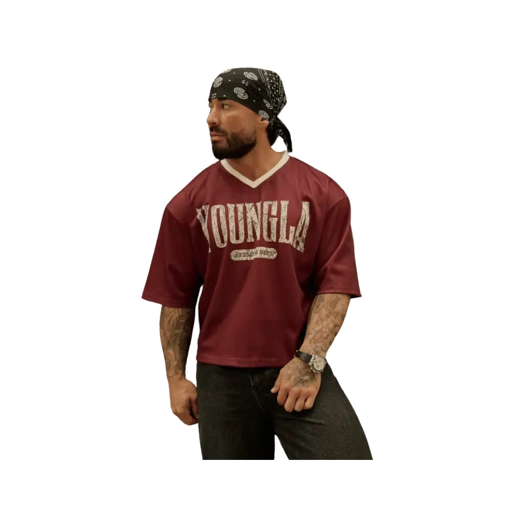 Young LA Football Cropped Jersey Burgundy