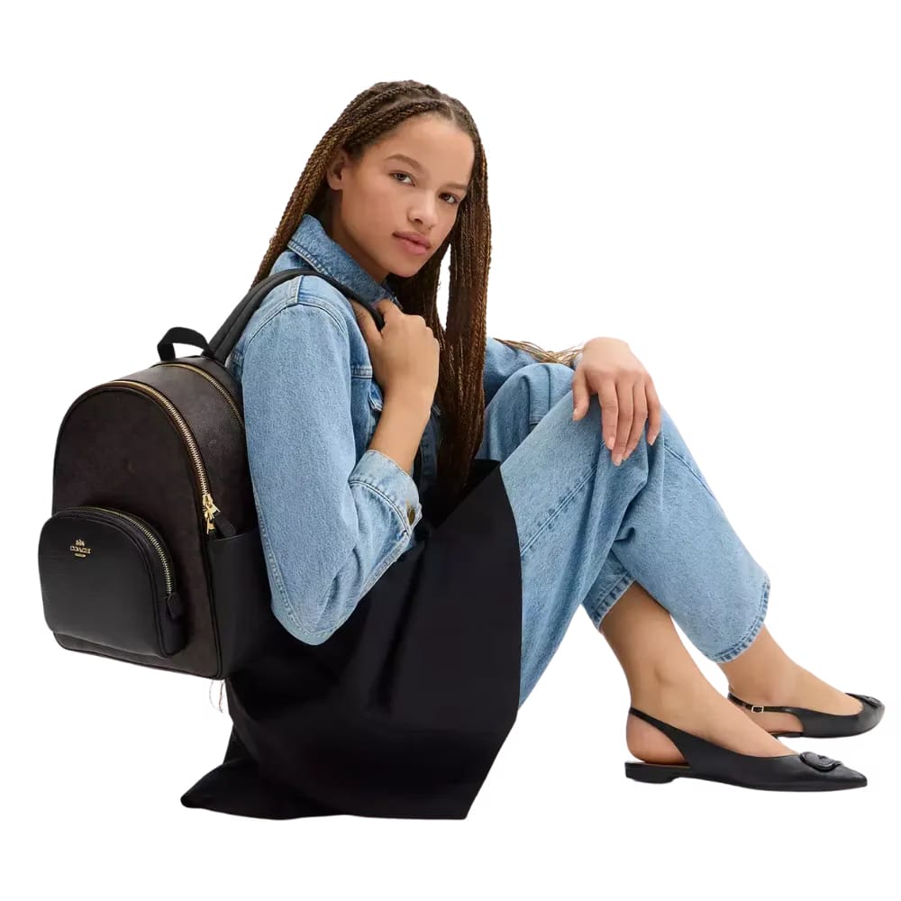 Coach Court Backpack In Signature Canvas Tan