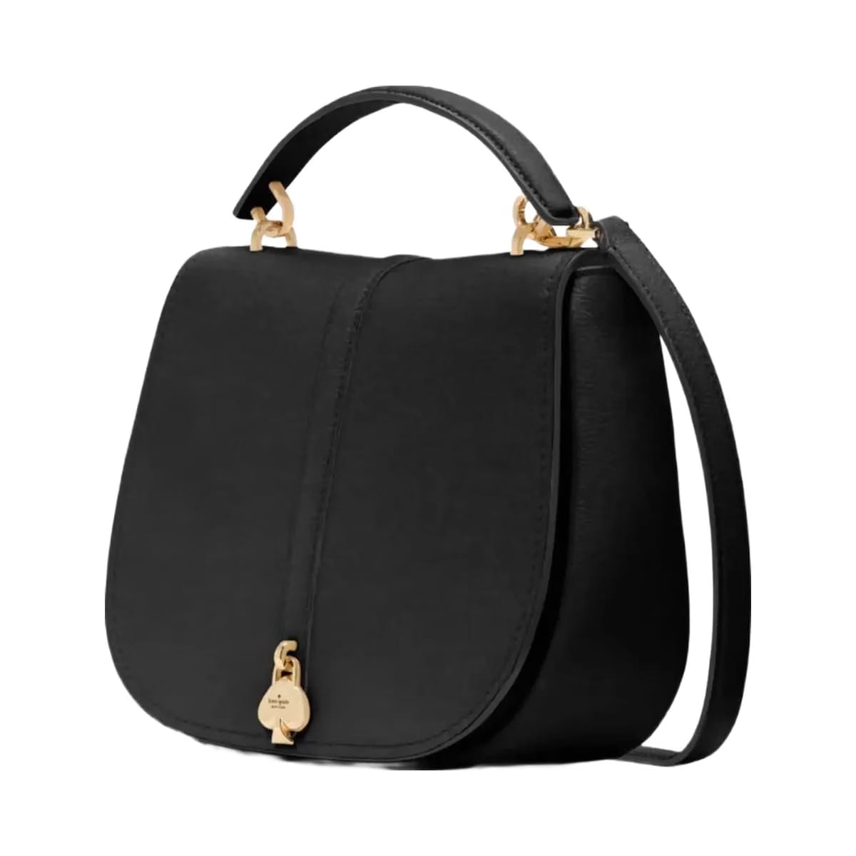 Kate Spade Kayla Pebbled Leather Saddle Bag Black