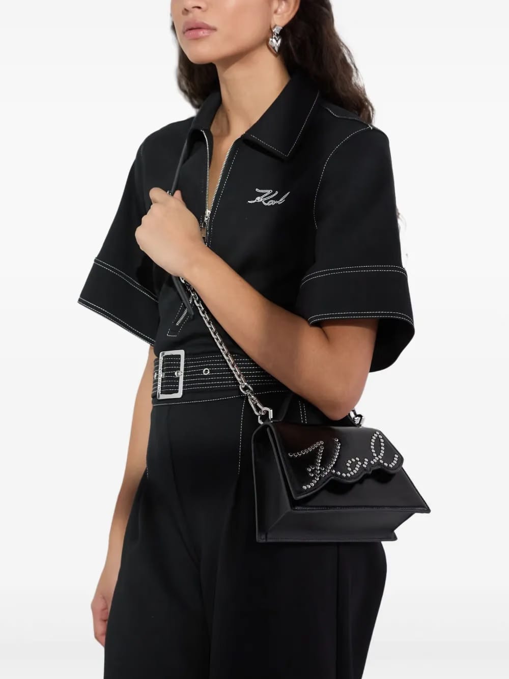 small Signature studded cross body bag