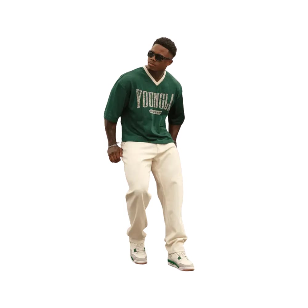 Young LA Football Cropped Jersey Green