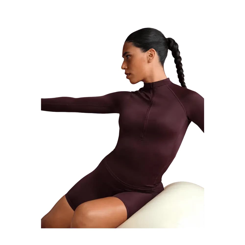 Nike x Skims Shine Women's Long-Sleeve Half-Zip Top CURRANT