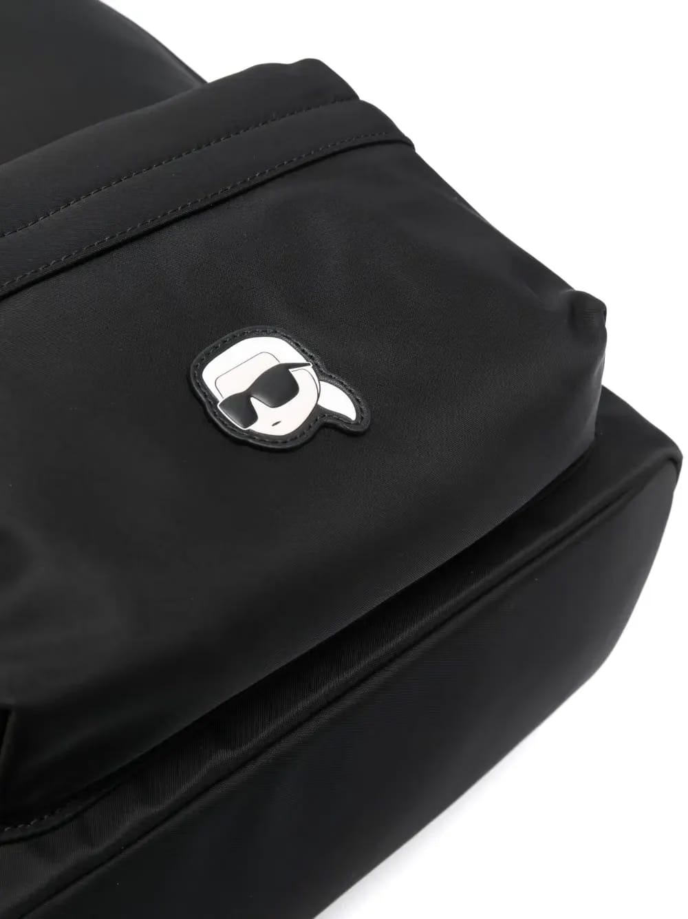 logo-patch faux-leather backpack
