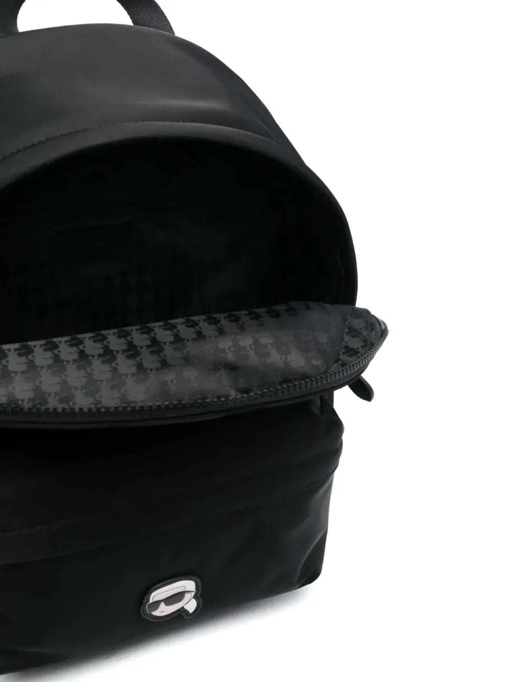 logo-patch faux-leather backpack