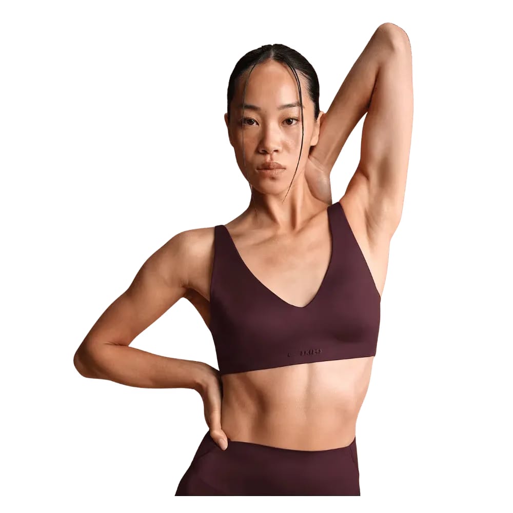 Nike x Skims Shine Women's V-Neck Bra CURRANT