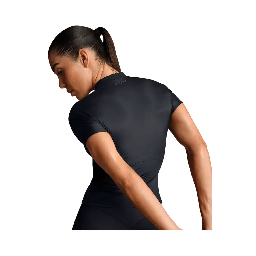 Nike X Skims Shine Women's Mock-Neck Short-Sleeve Top Obsidian
