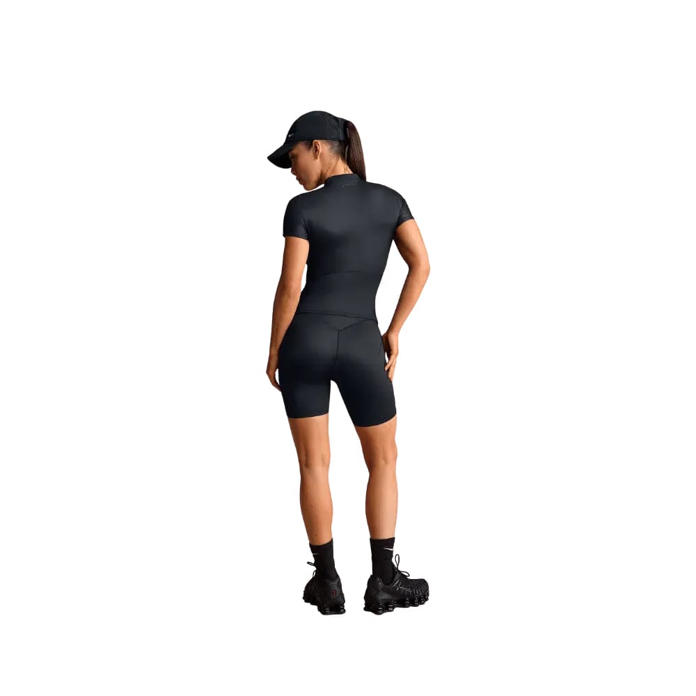 Nike X Skims Shine Women's Mock-Neck Short-Sleeve Top Obsidian
