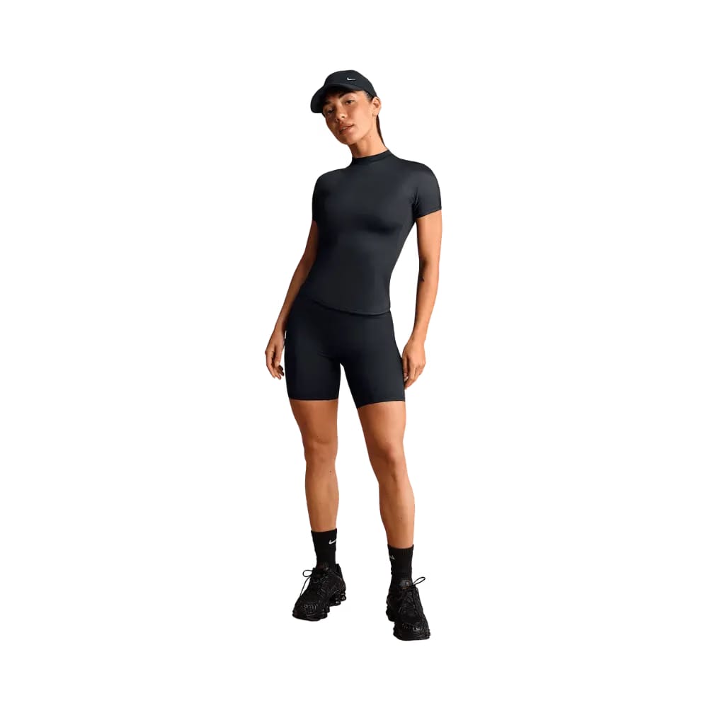 Nike X Skims Shine Women's Mock-Neck Short-Sleeve Top Obsidian