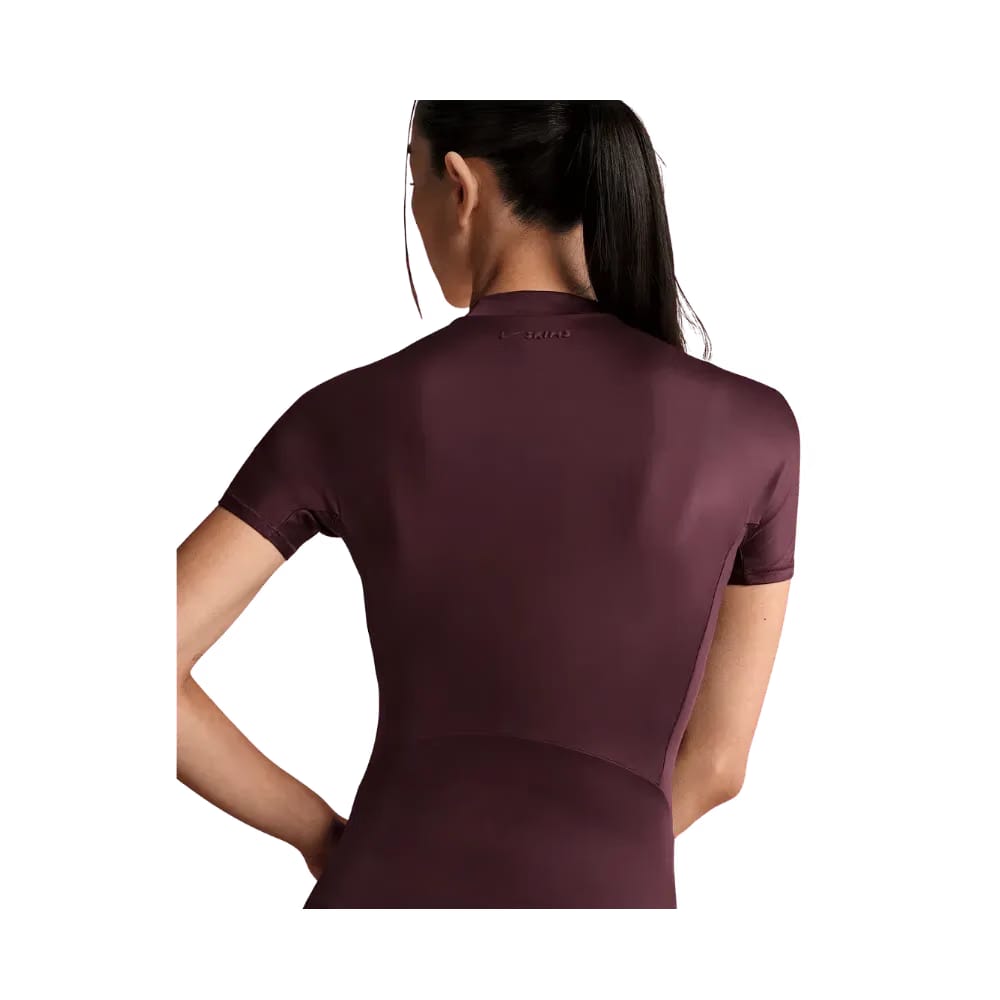 Nike X Skims Shine Women's Mock-Neck Short-Sleeve Top CURRANT