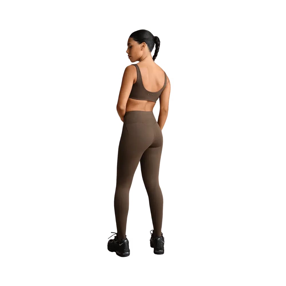 Nike X Skims Women's High-Waisted Footsie Grip Leggings Dark Sepia