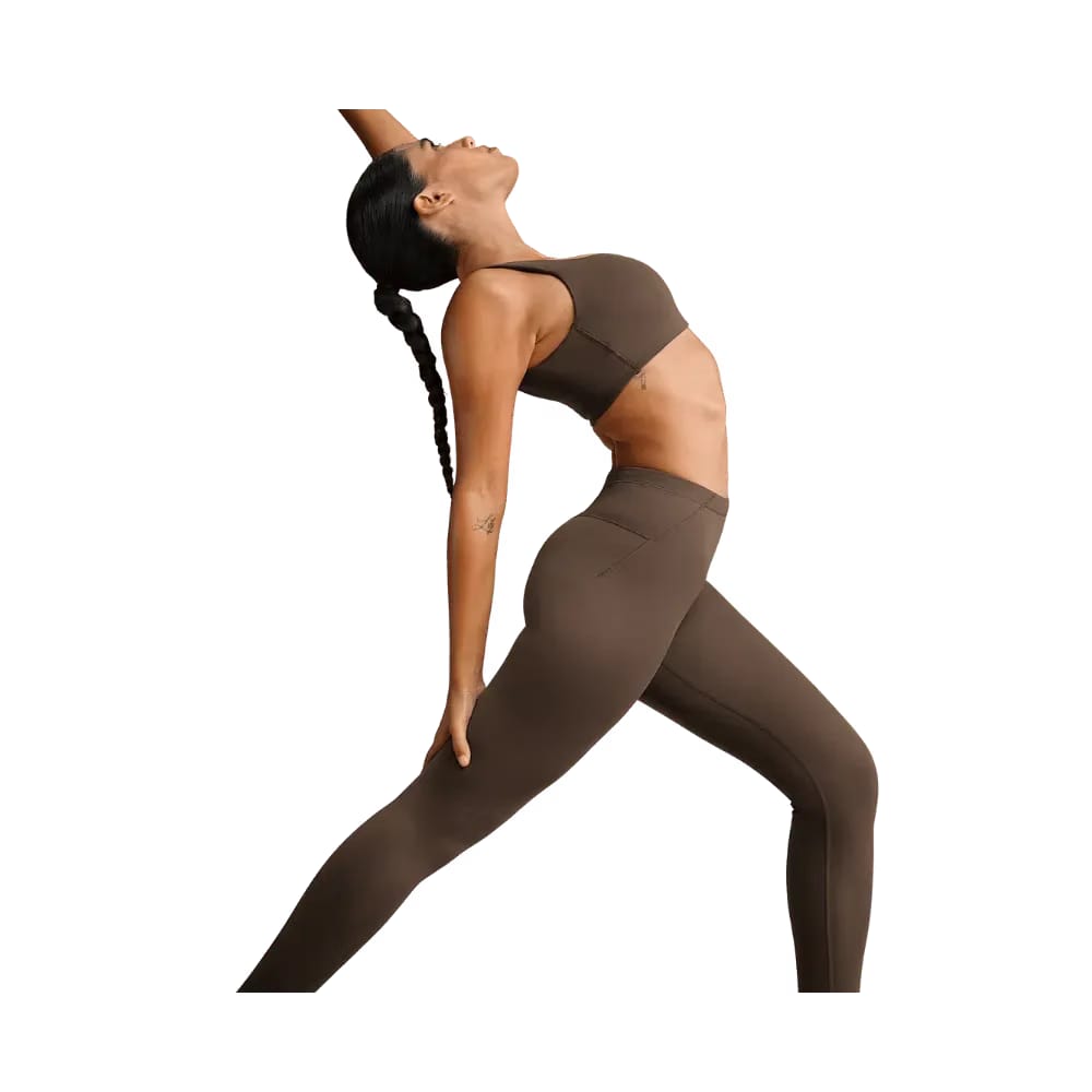 Nike X Skims Women's High-Waisted Footsie Grip Leggings Dark Sepia