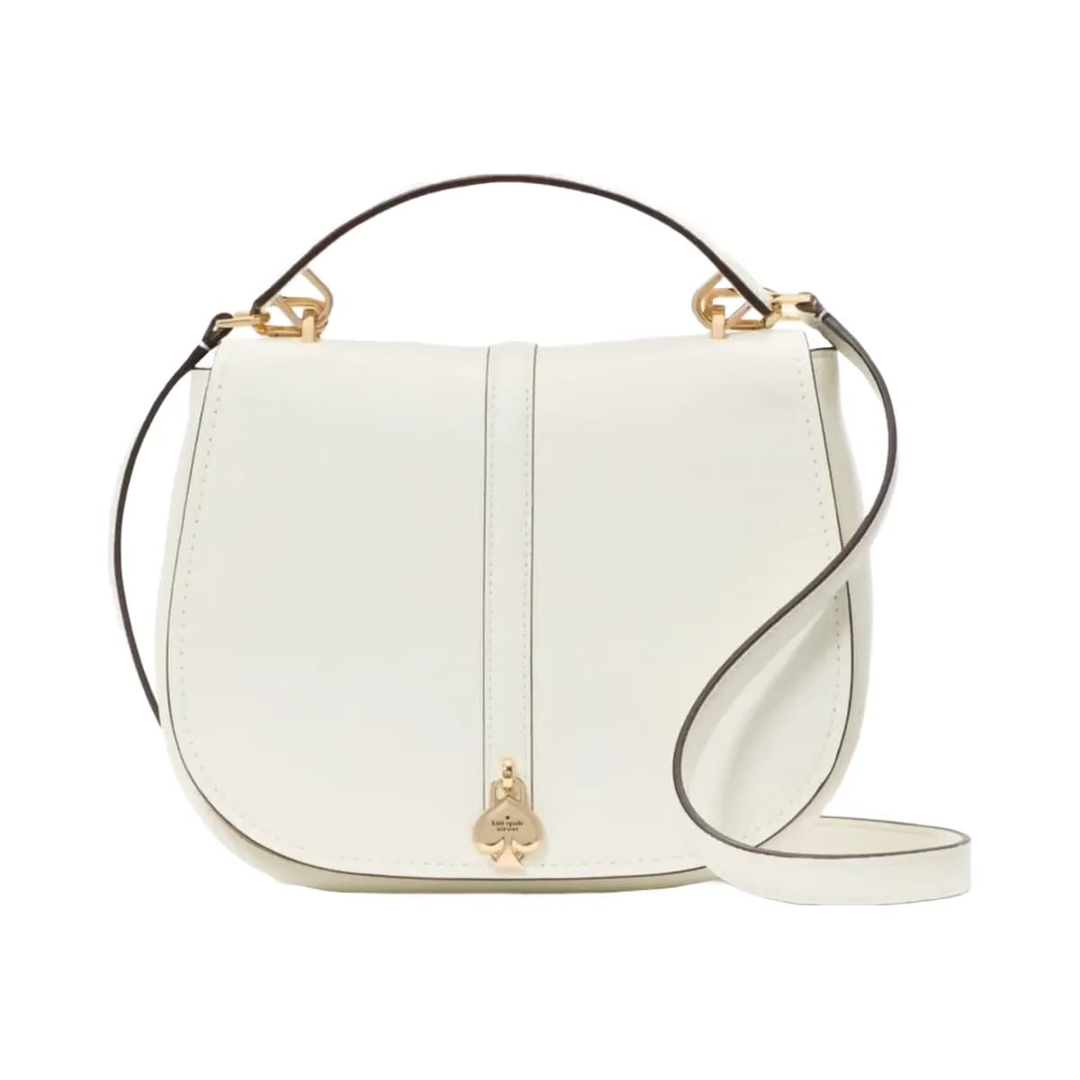 Kate Spade Kayla Pebbled Leather Saddle Bag Meringue