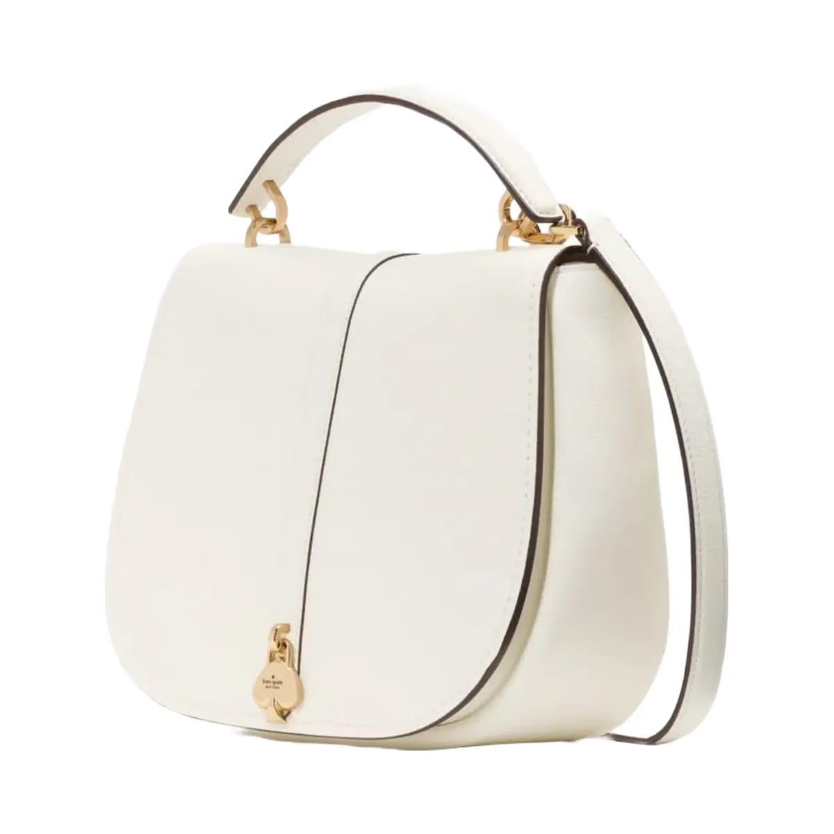 Kate Spade Kayla Pebbled Leather Saddle Bag Meringue