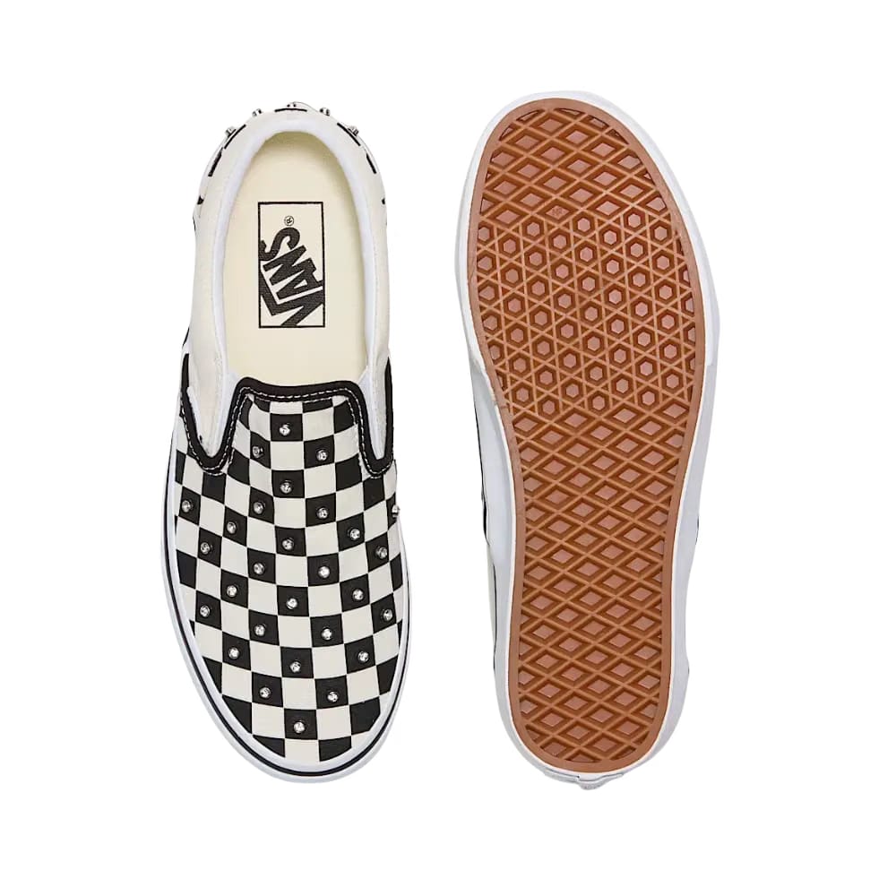 Vans Classic Slip-On Checkerboard Shoe Black And White