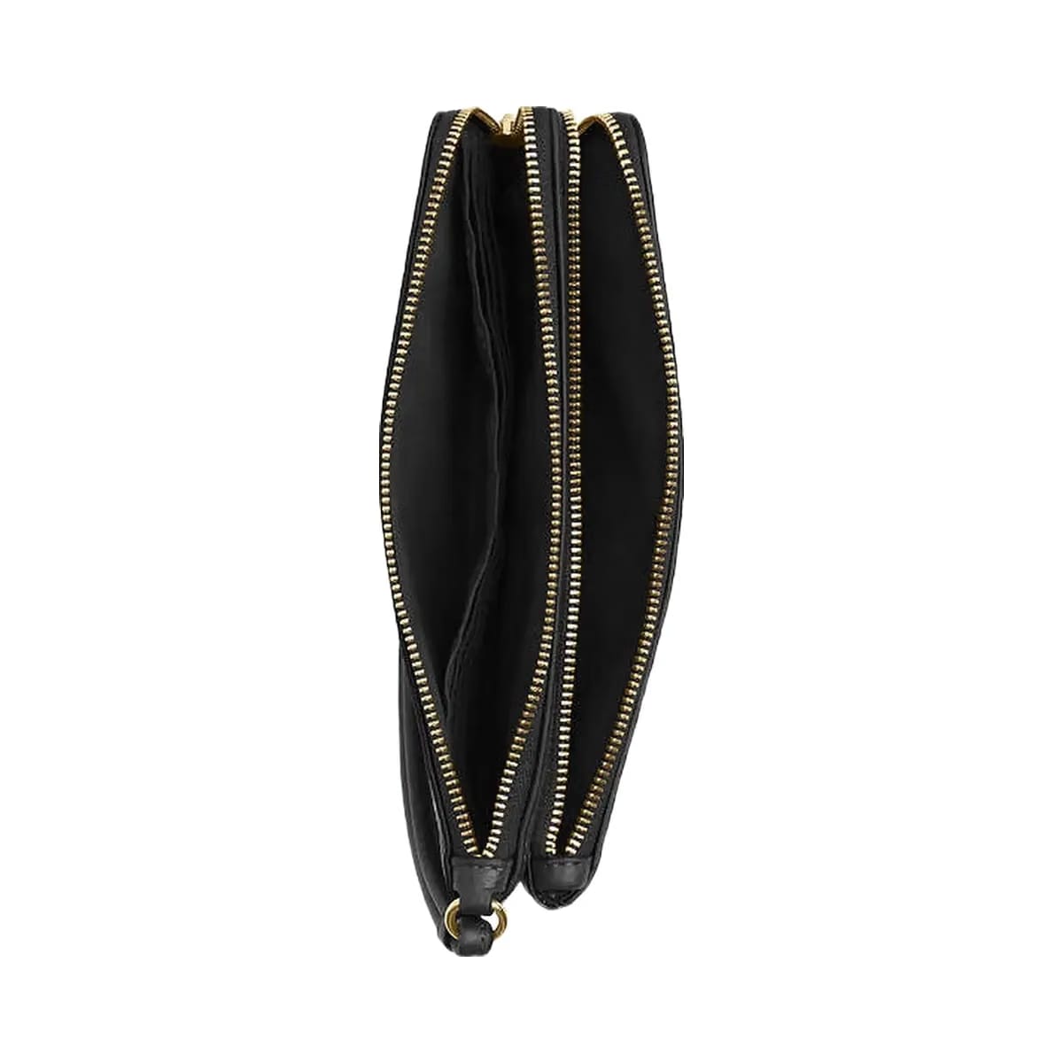 Coach Double Zip Wallet In Signature Canvas Signature Canvas-Gold-Walnut-Black