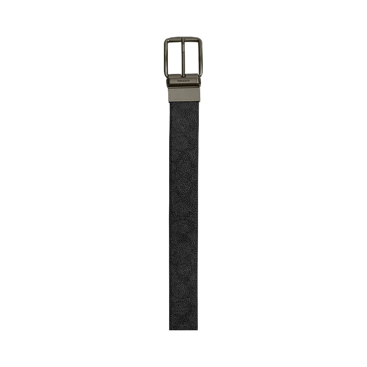 Coach Boxed Card Case And Belt Set In Signature Canvas Signature Canvas-Gunmetal-Charcoal-Black