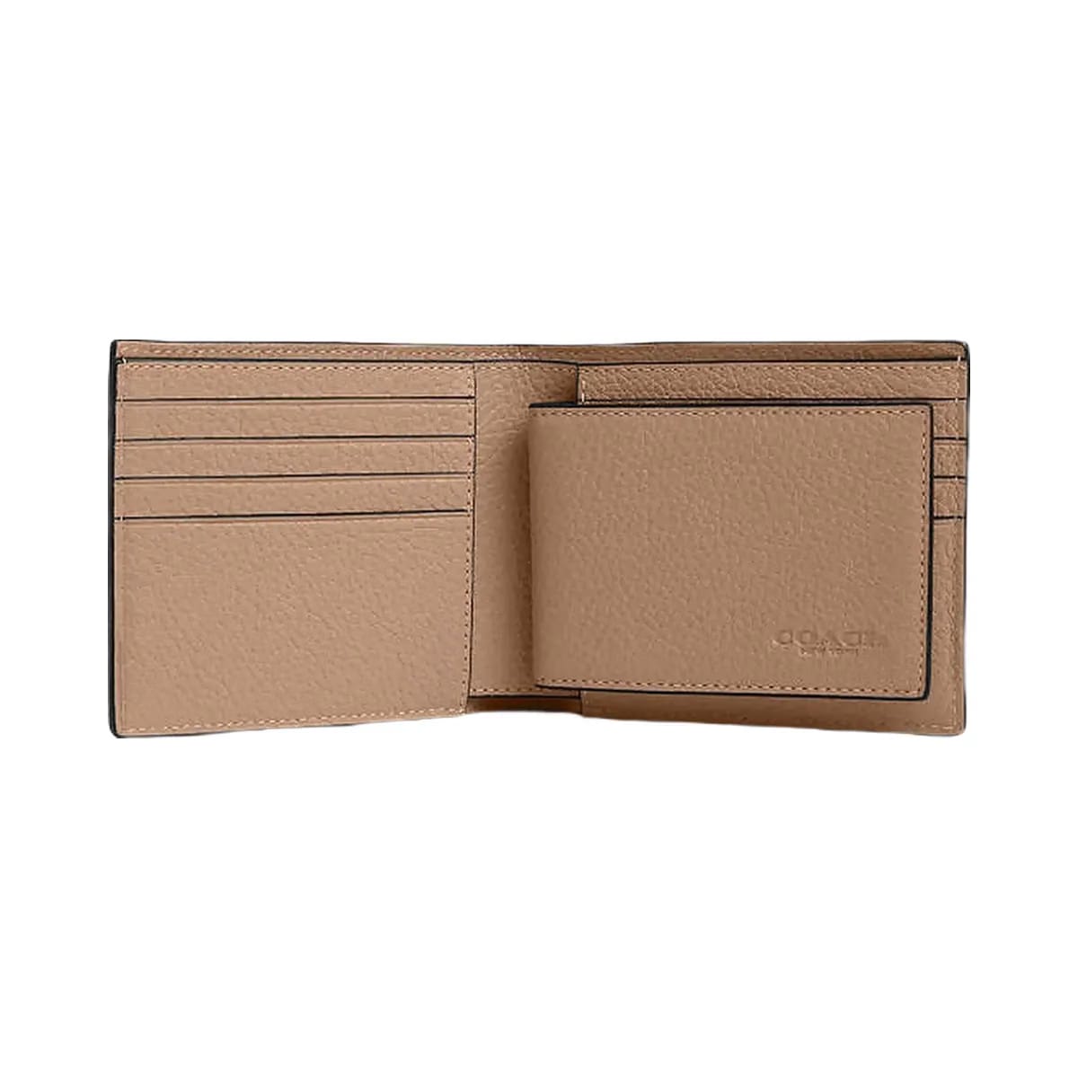 Coach 3 In 1 Wallet Pebbled Leather-Taupe