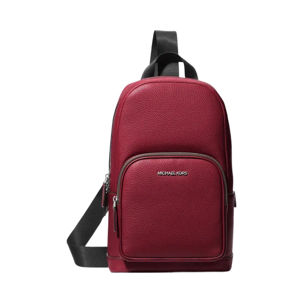 Michael Kors Cooper Pebbled Leather Sling Pack Cherry