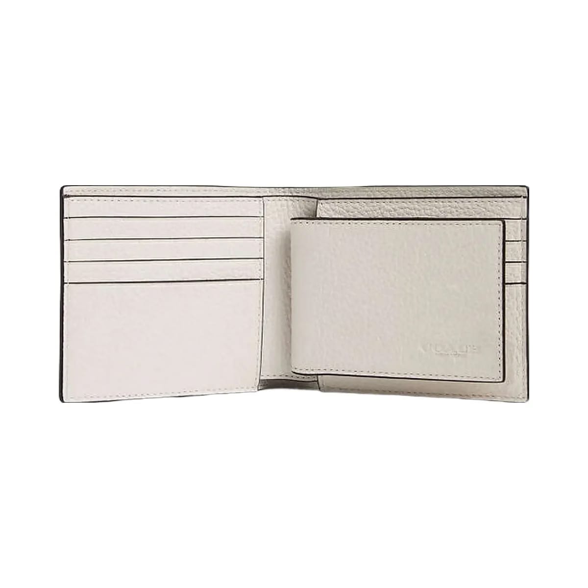 Coach 3 In 1 Wallet Pebbled Leather-Gunmetal-Chalk