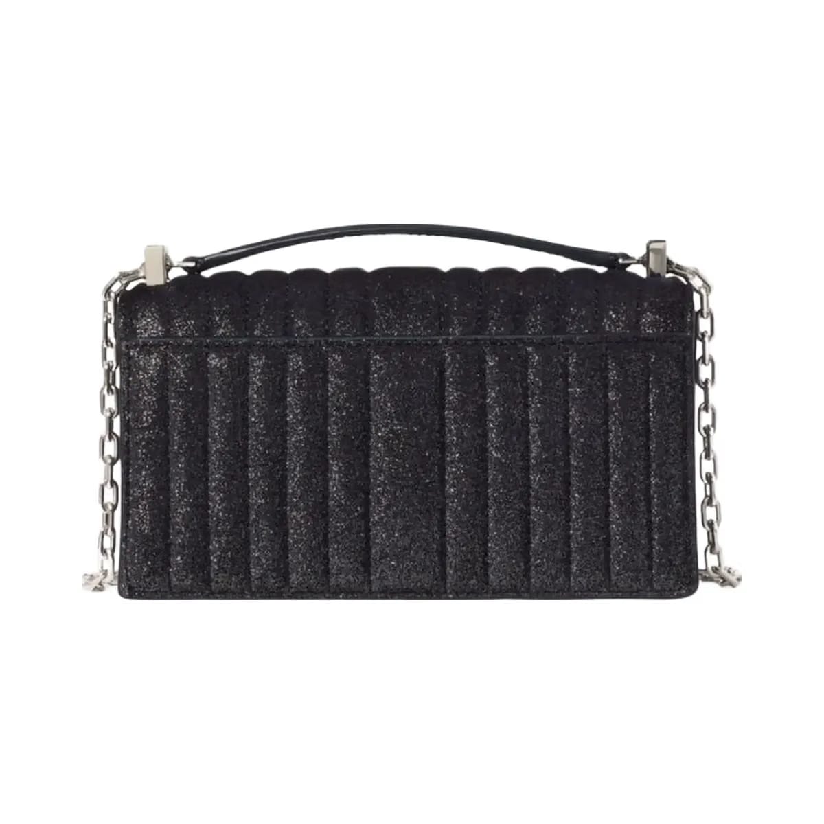 Kate Spade Deco Quilted Glitter Suede Mini Flap Chain Crossbody Navy Multi