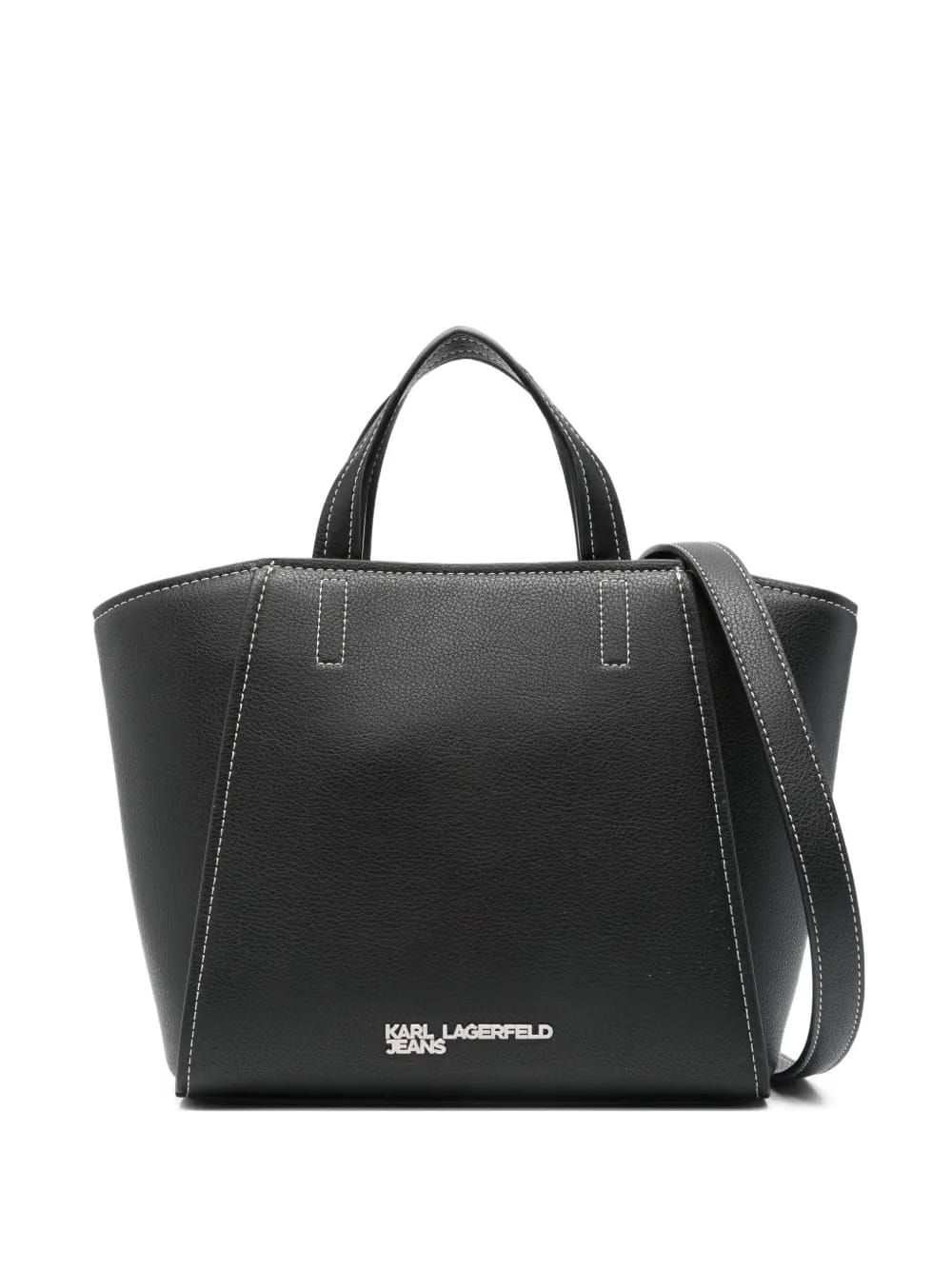 contrast-stitch tote bag