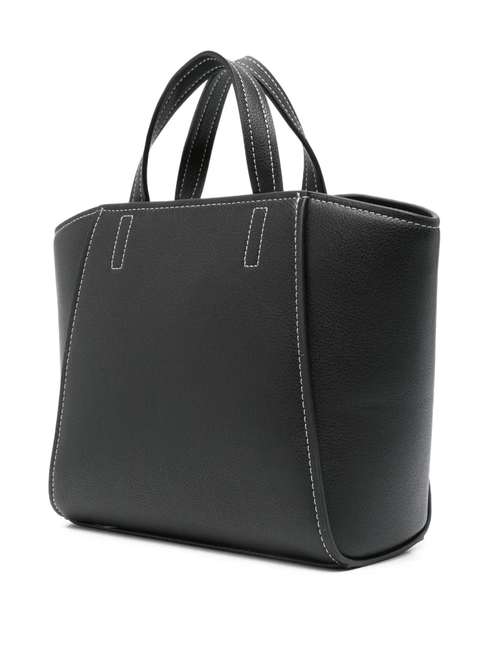 contrast-stitch tote bag