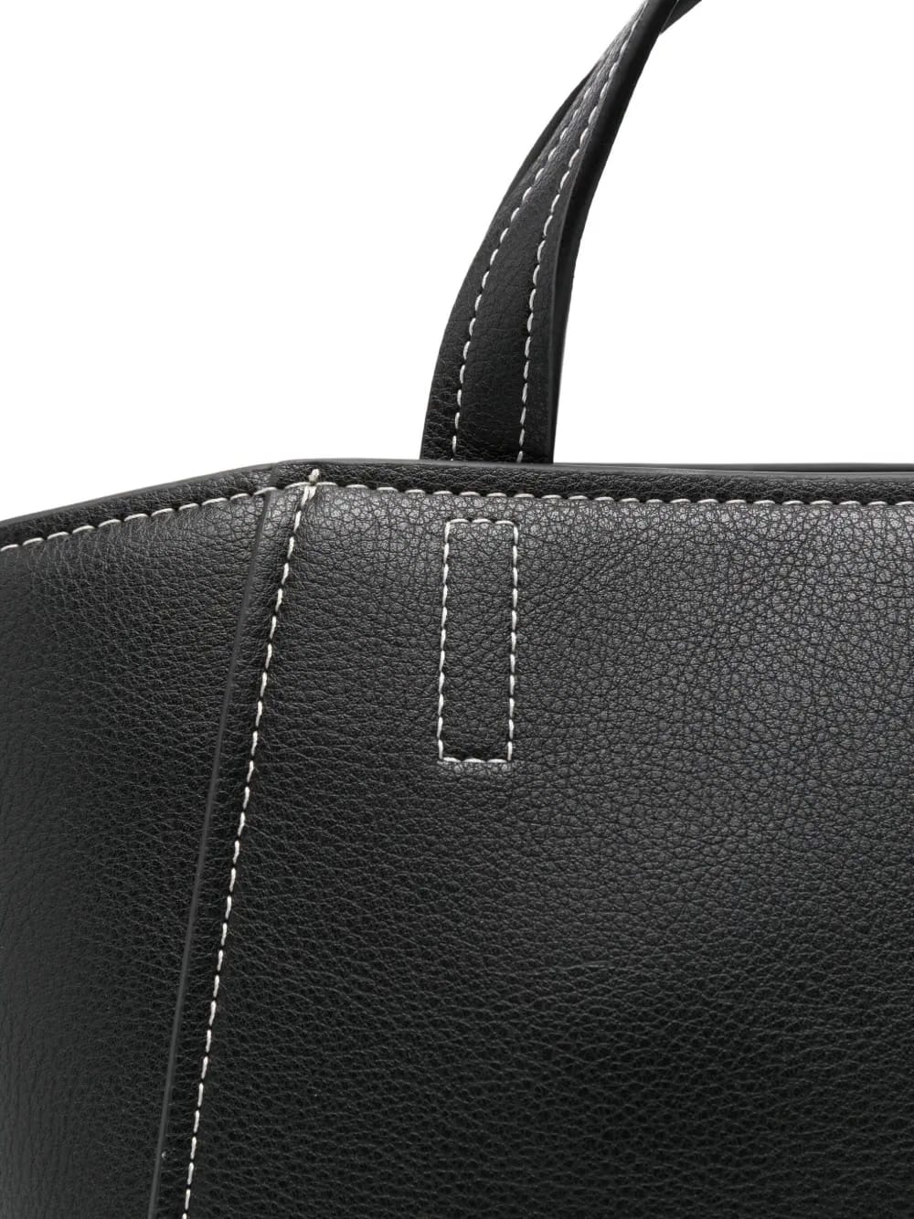 contrast-stitch tote bag