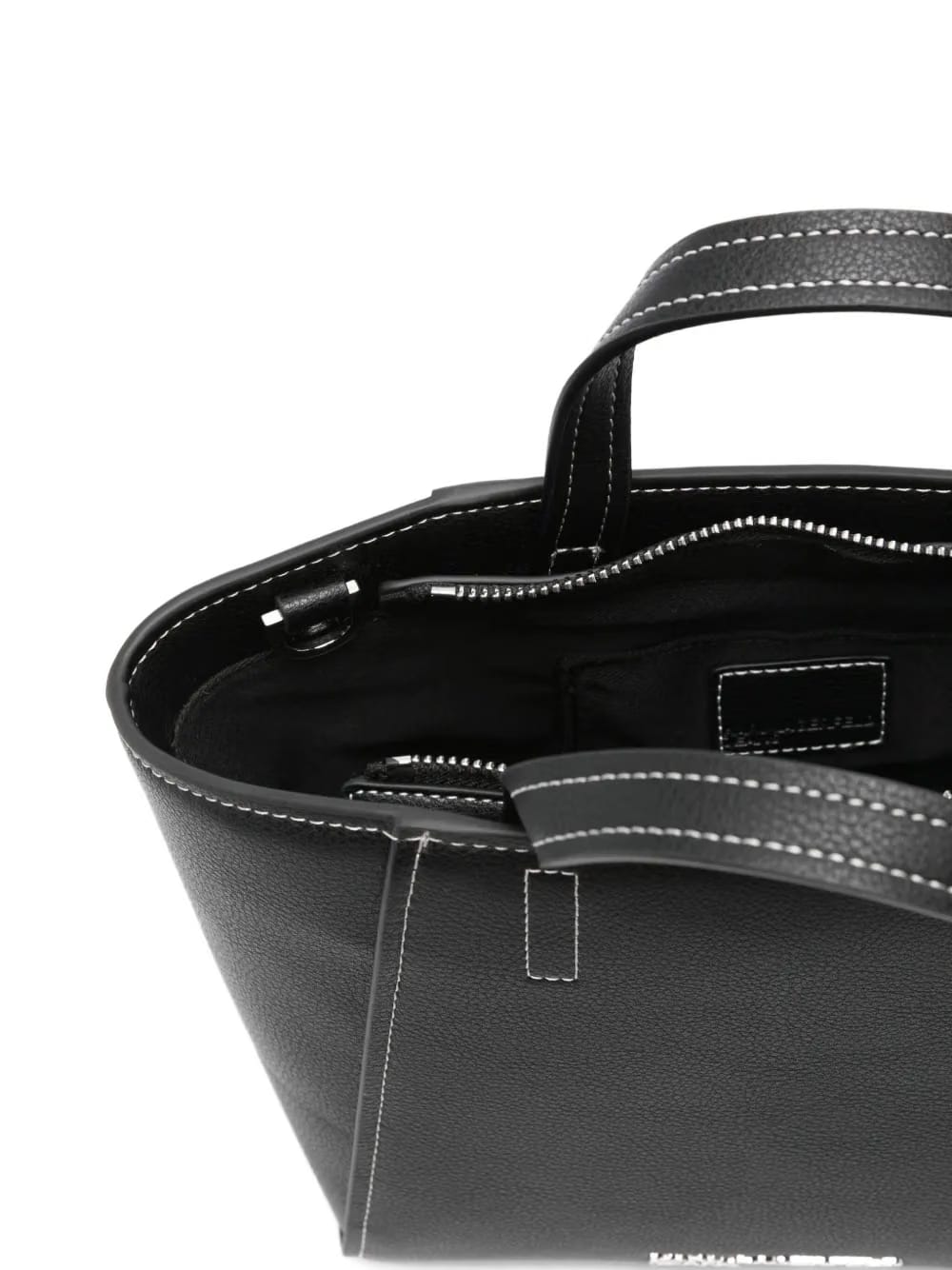 contrast-stitch tote bag