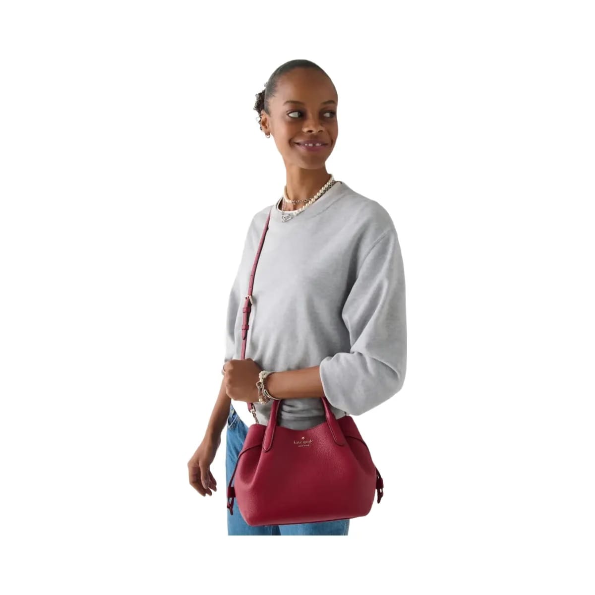 Kate Spade Dumpling Small Satchel Bag Red Jam