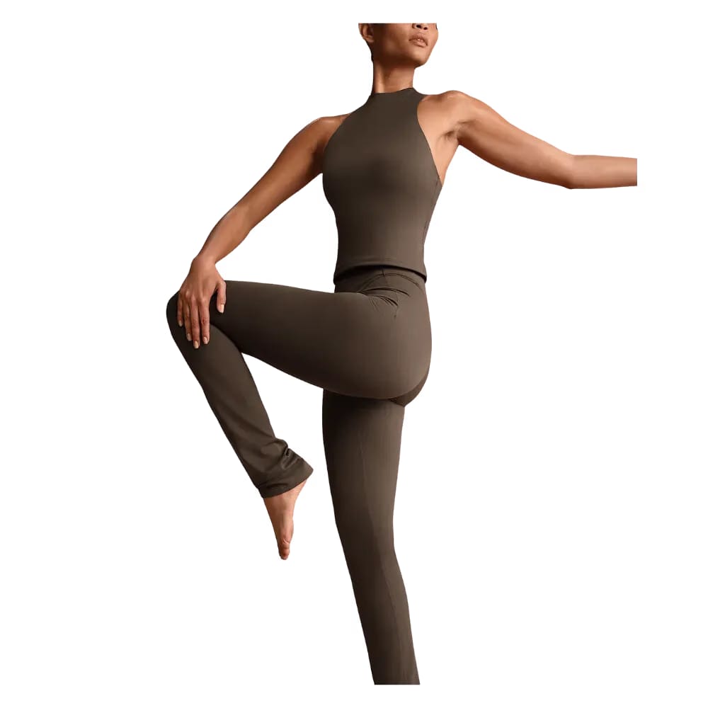 Nike X Skims Matte Women's High-Waisted V-Panel Straight Leggings DARK SEPIA