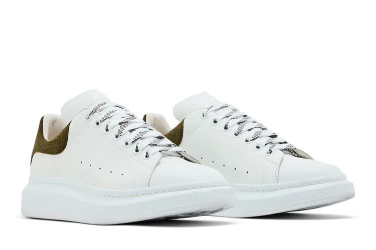 Alexander McQueen Oversized Sneaker White Khaki Crocodile