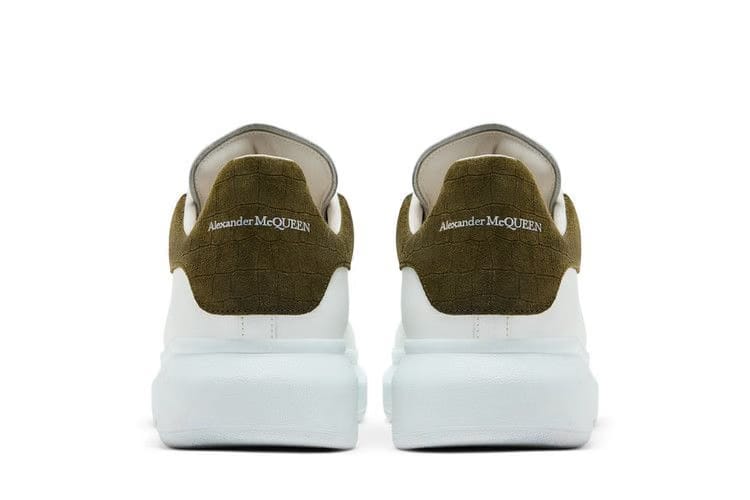 Alexander McQueen Oversized Sneaker White Khaki Crocodile