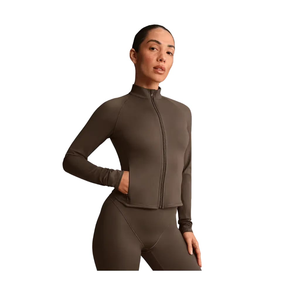 Nike X Skims Matte Women's Mock-Neck Full-Zip Jacket Dark Sepia