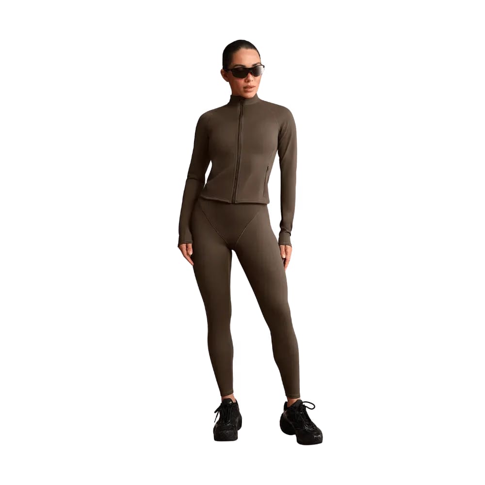 Nike X Skims Matte Women's Mock-Neck Full-Zip Jacket Dark Sepia