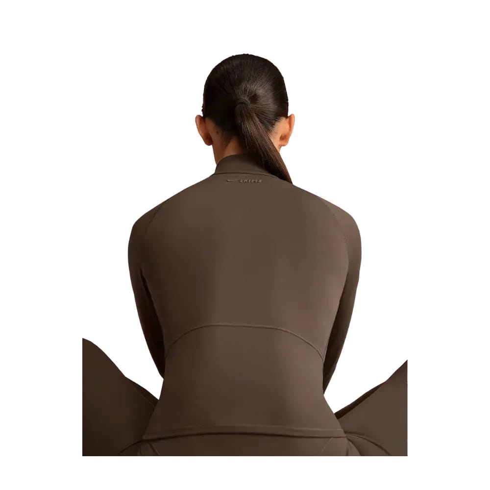 Nike X Skims Matte Women's Mock-Neck Full-Zip Jacket Dark Sepia