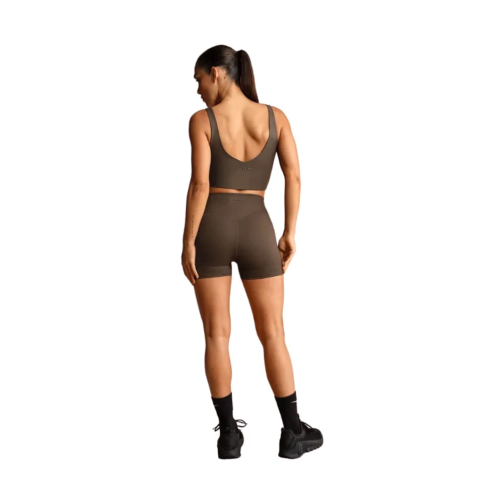 Nike X Skims Matte Women's V-Neck Long-Line Bra DARK SEPIA