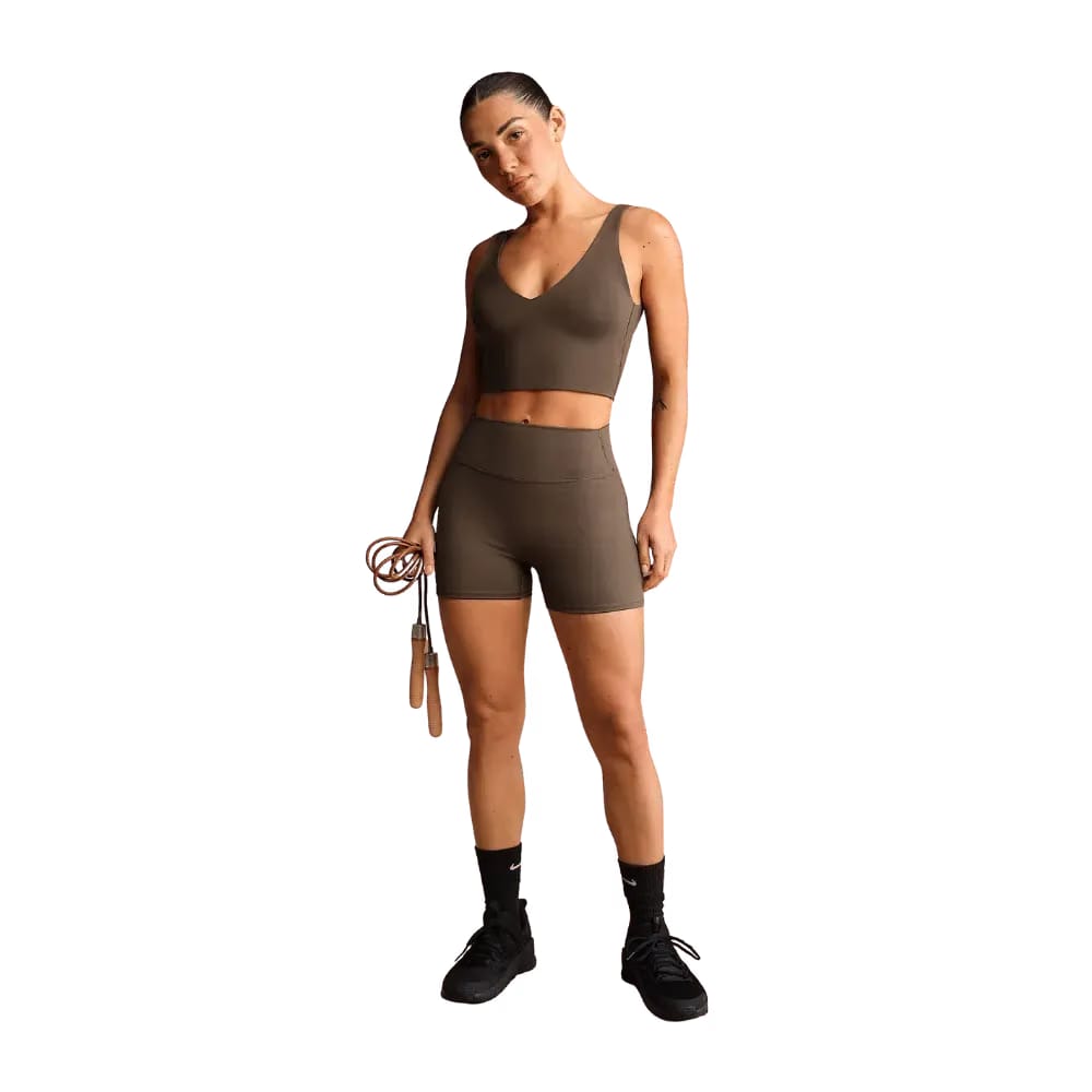Nike X Skims Matte Women's V-Neck Long-Line Bra DARK SEPIA