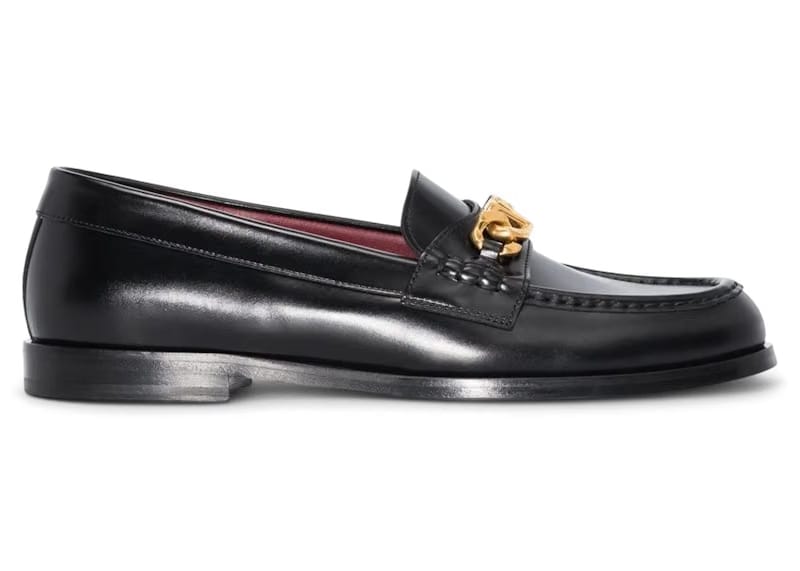 Valentino Chain V Logo Loafer Black