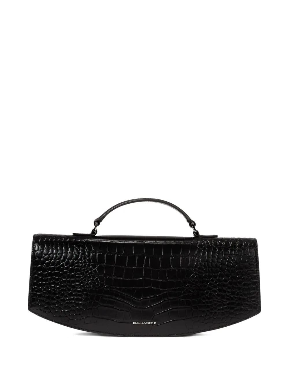 Karl Studio crocodile-embossed top-handle clutch