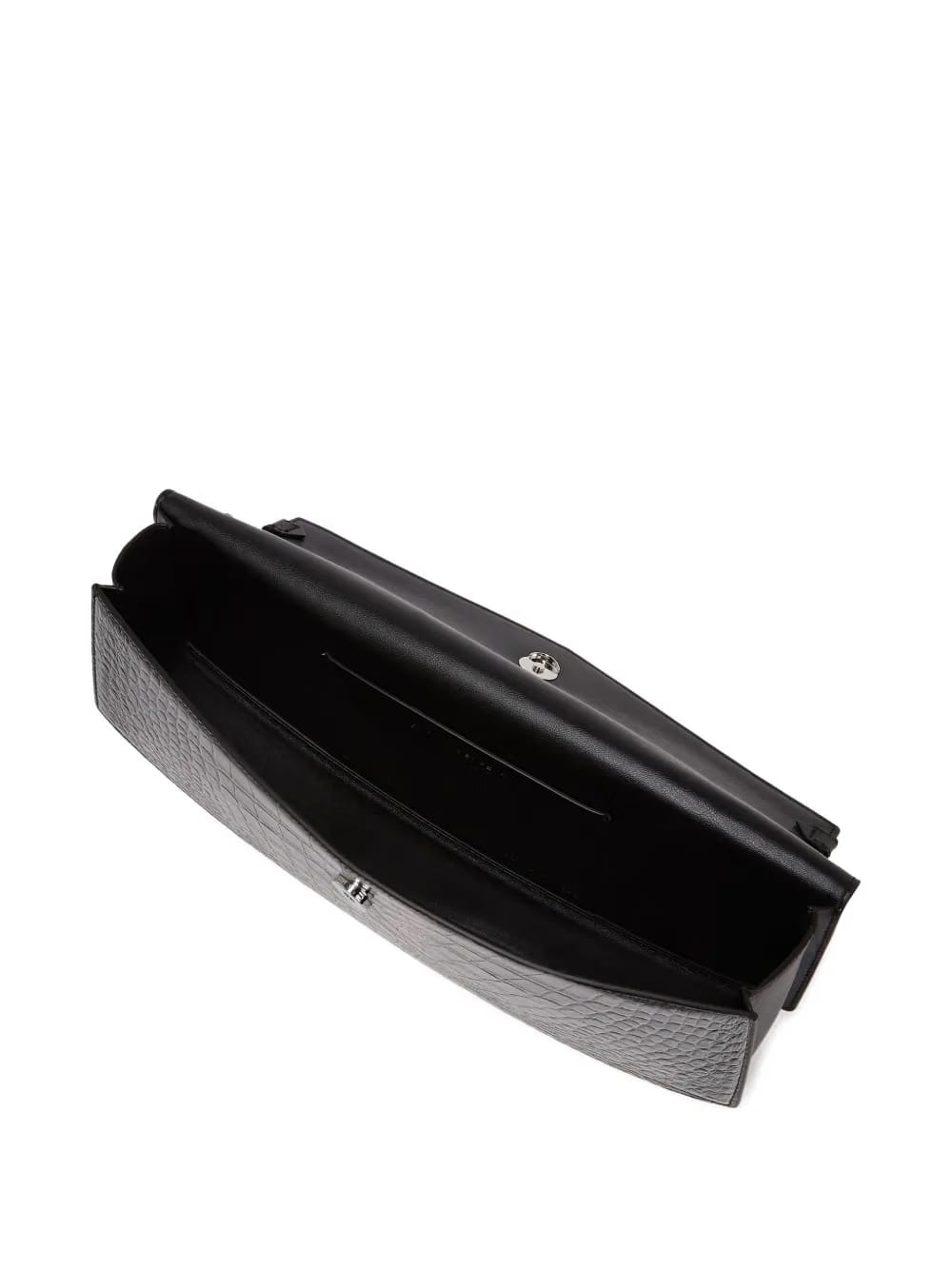 Karl Studio crocodile-embossed top-handle clutch