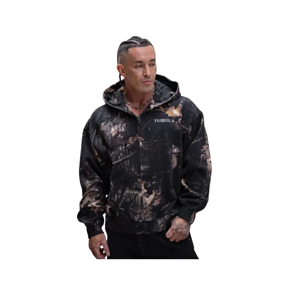 YoungLA Tree Camo Collection Zip Up Black Tree Camo