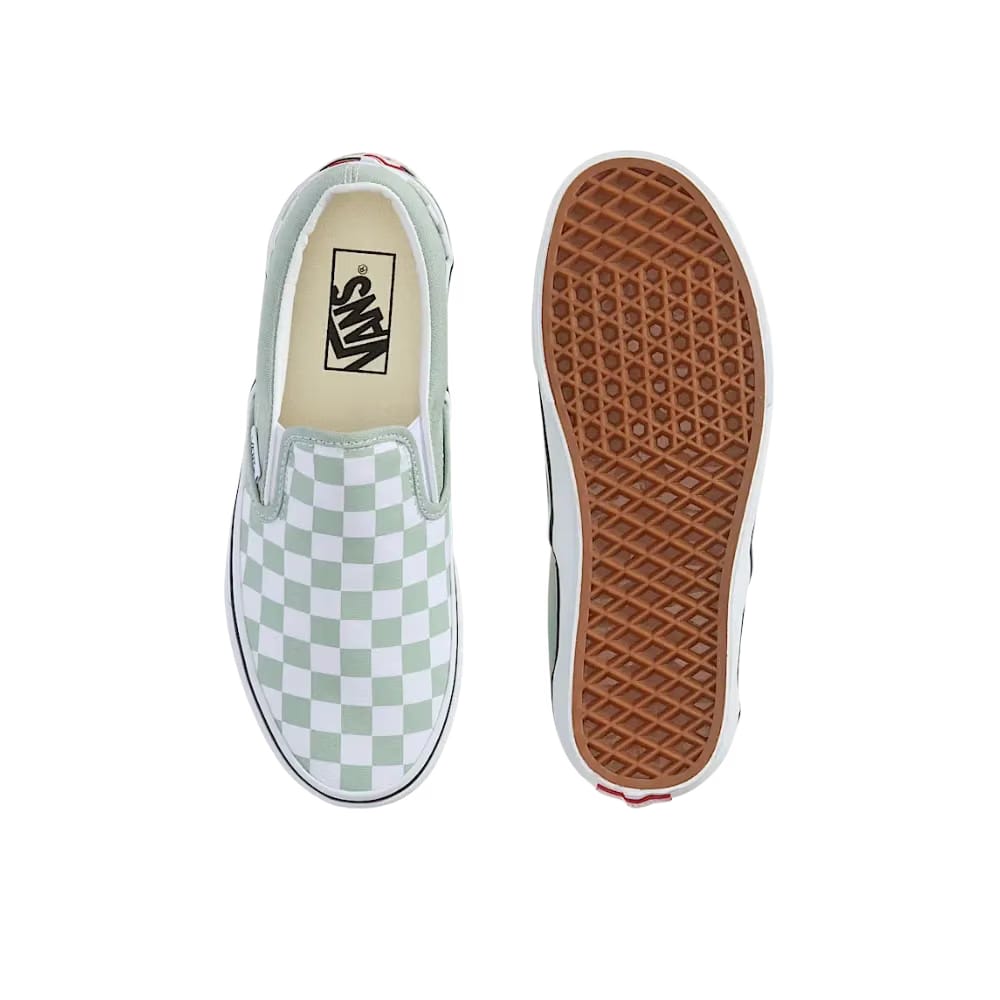 Vans Classic Slip-On Checkerboard Shoe Grey Olive Green