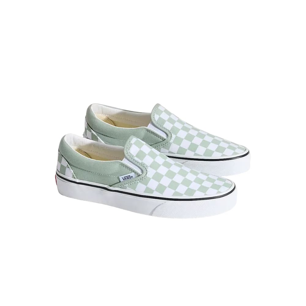 Vans Classic Slip-On Checkerboard Shoe Grey Olive Green