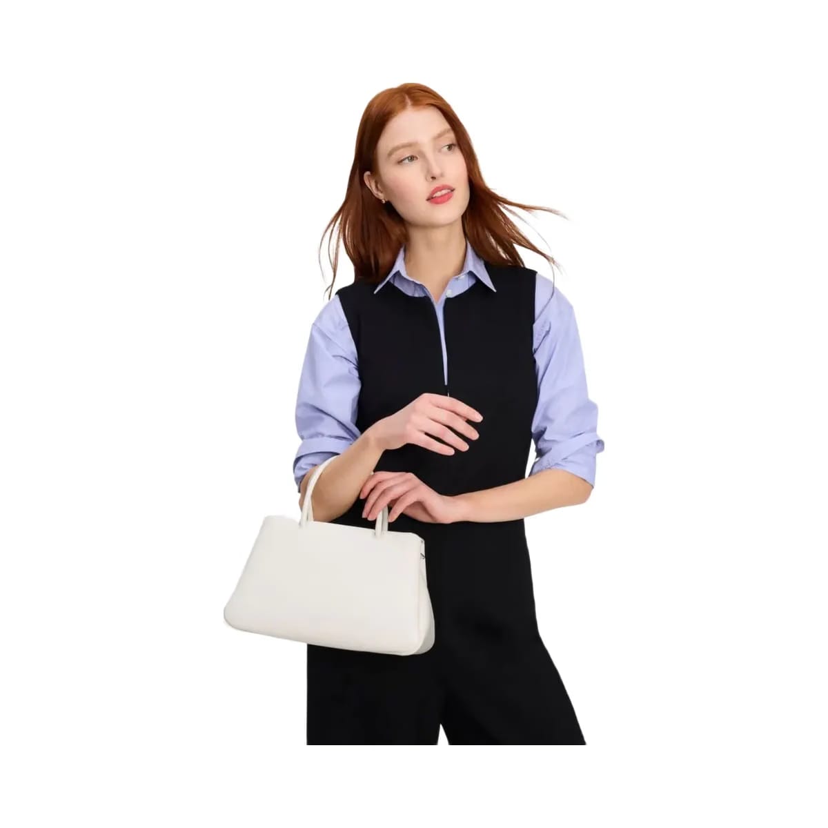 Kate Spade Grace Fine Grain Leather Medium Satchel Cream
