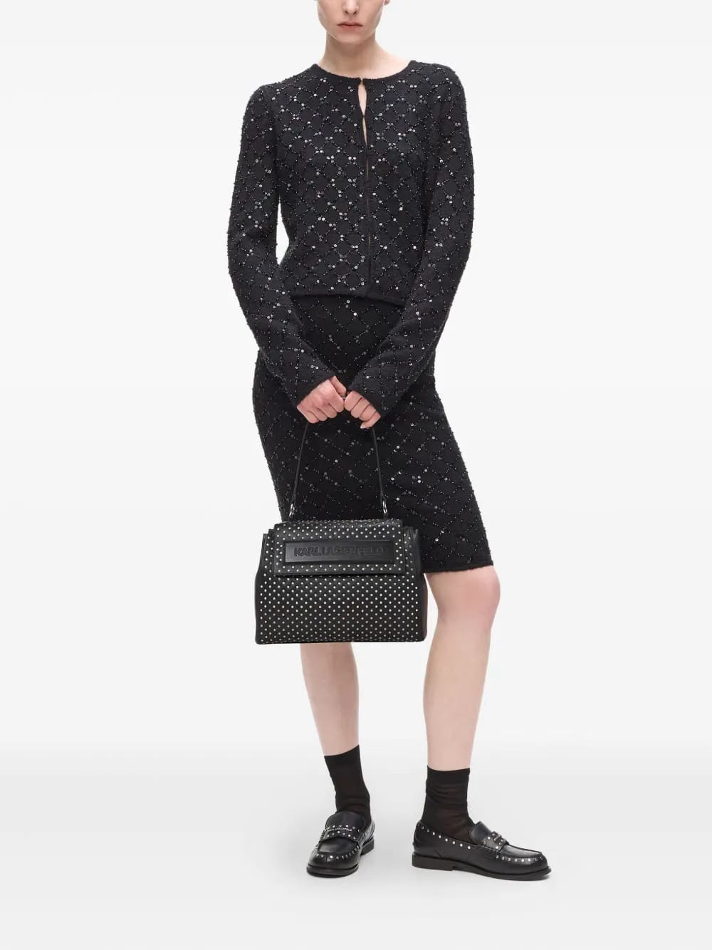 Ikon K/Stud-embellished top-handle bag