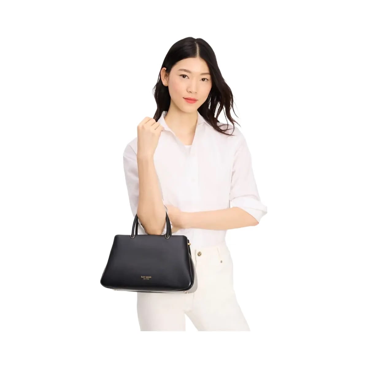 Kate Spade Grace Fine Grain Leather Medium Satchel Black