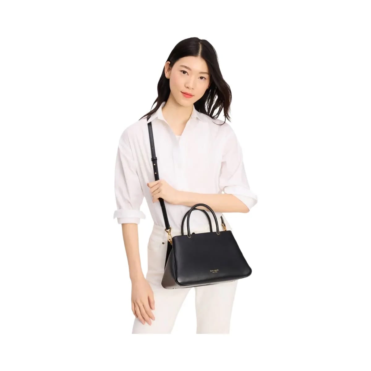 Kate Spade Grace Fine Grain Leather Medium Satchel Black