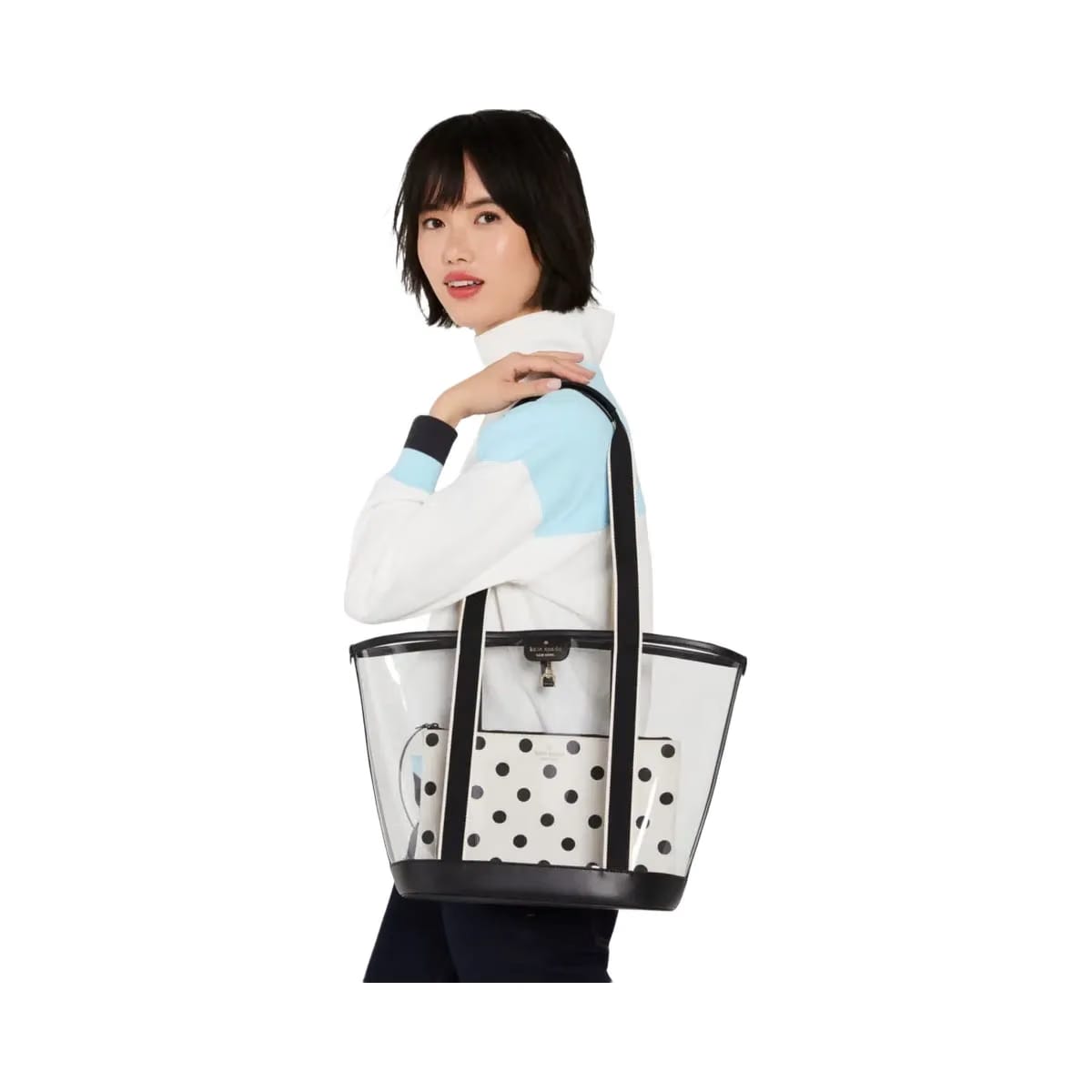 Kate Spade Clare See Through Tote Black Multi